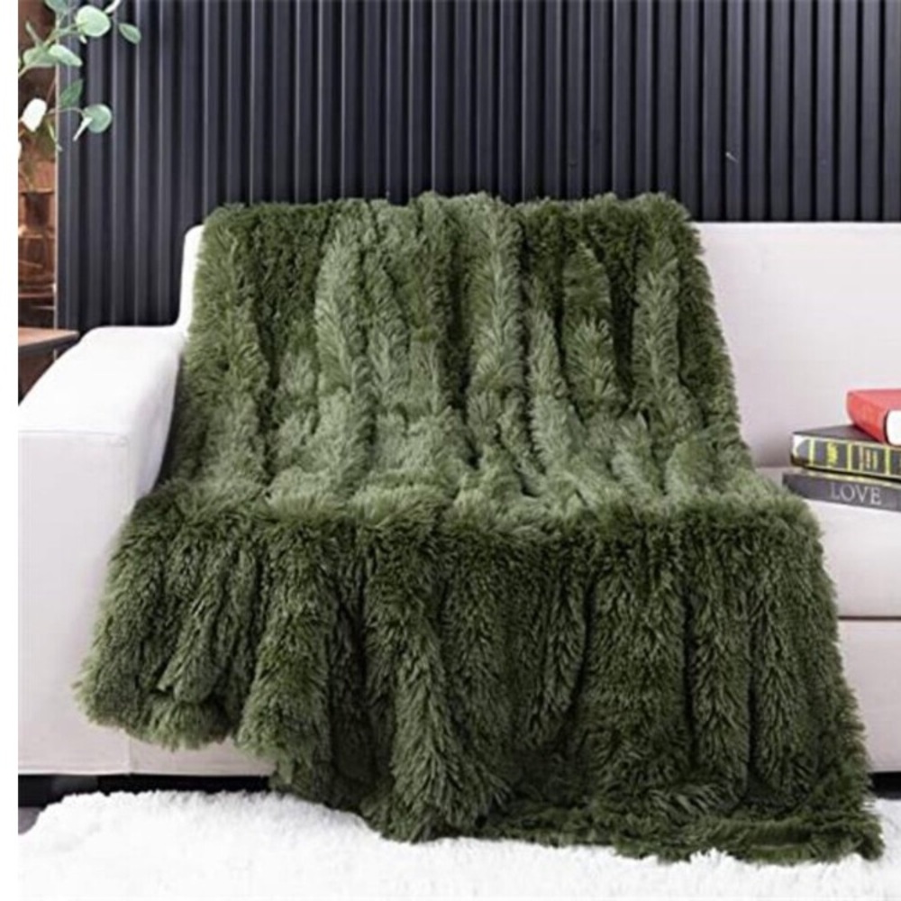 Ultra Soft Faux Fur Throw Blanket Plush Fluffy Couch Sofa Blanket Home Decor